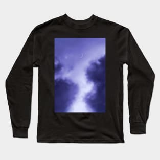 Periwinkle Starry Sunset Sky Long Sleeve T-Shirt